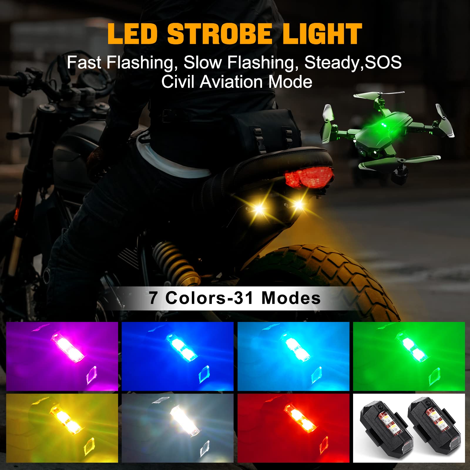 Drone Strobe Light - Luci per moto Drone Luce stroboscopica