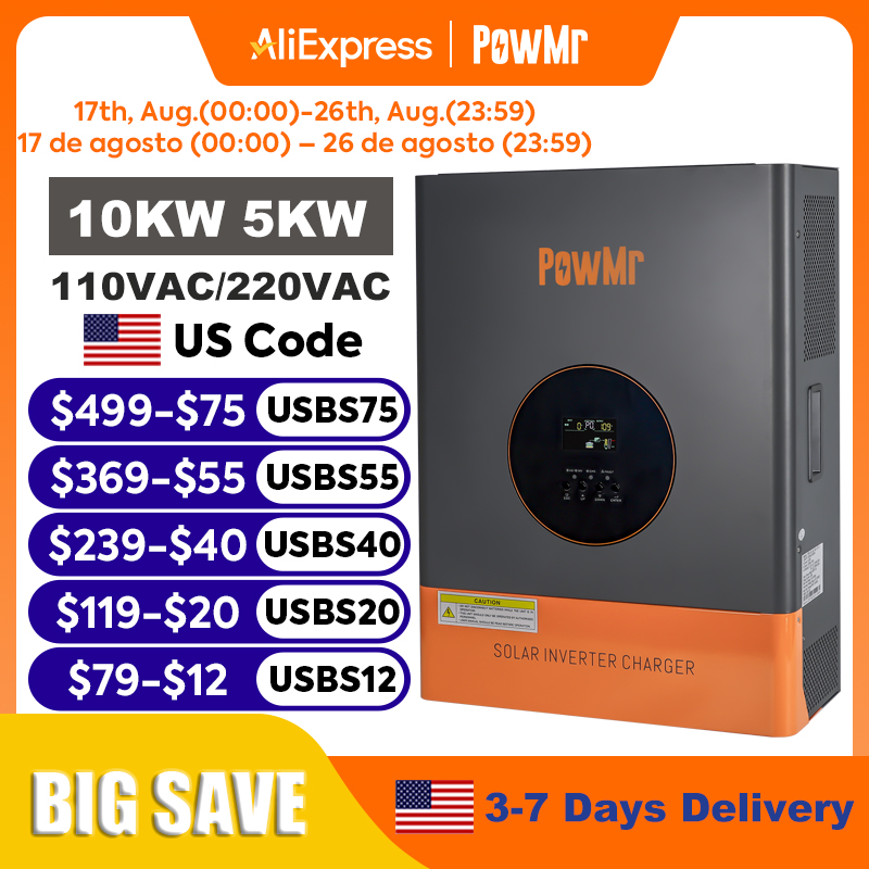 Drone Solar Charger - PowMr Inverter Bifase 10KW 5KW 48V