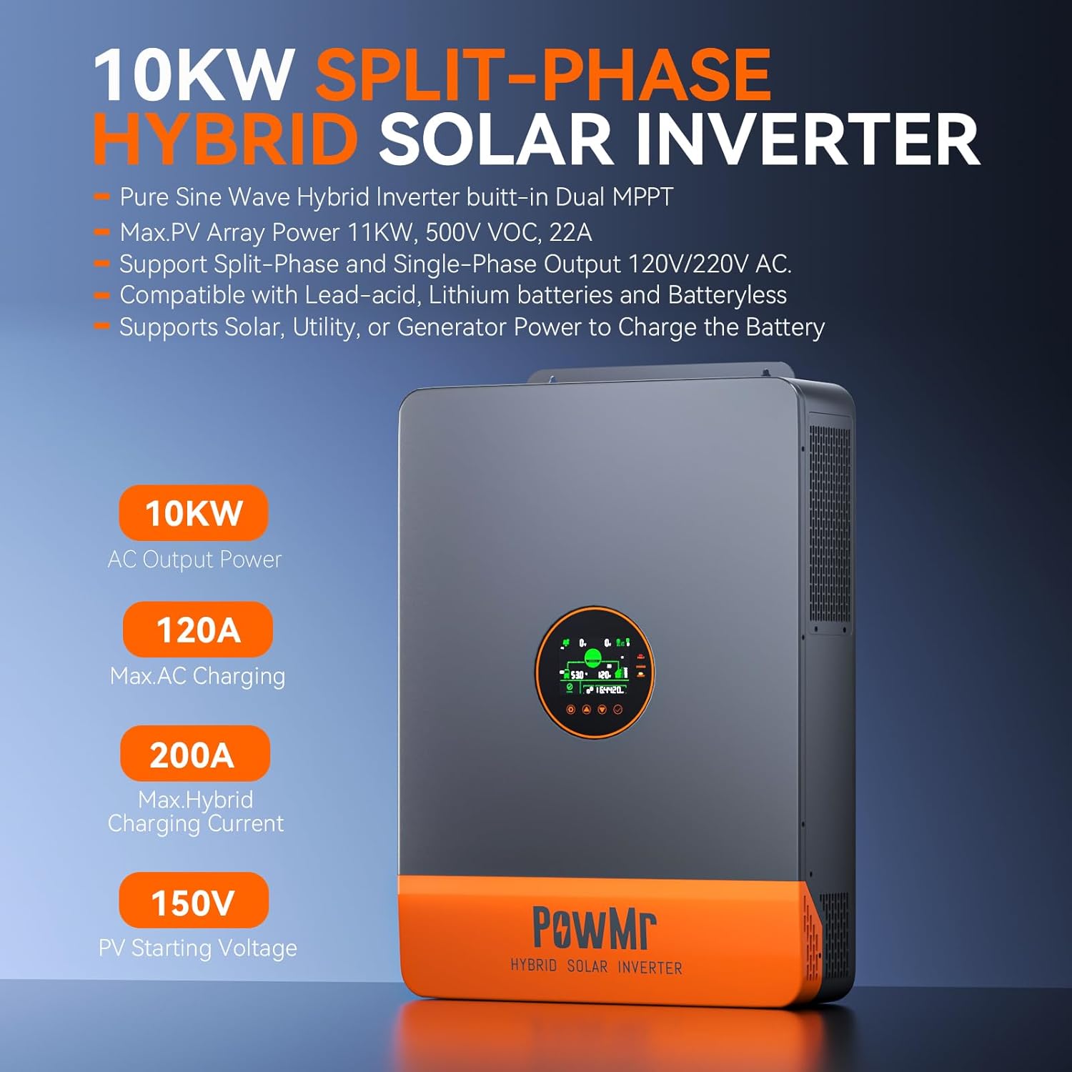 PowMr 10KW Inverter a fase div - Drone Solar Charger recensione e prezzo